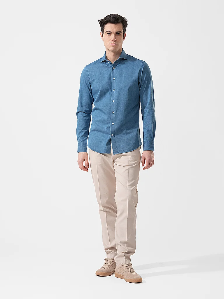 Profuomo Hemd Slim Fit Blau | 43-image