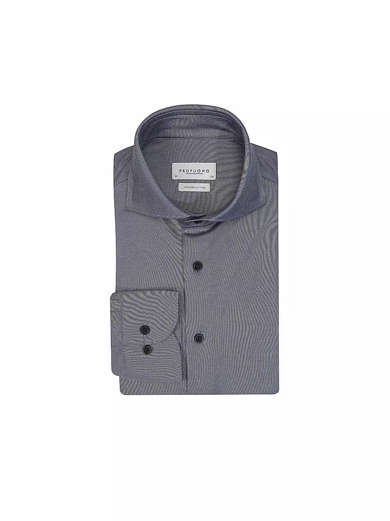 PROFUOMO | Jerseyhemd Slim Fit JAPANESE KNIT | dunkelblau