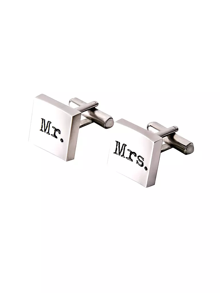PROFUOMO | Manschettenknöpfe MR.&MRS. | silber