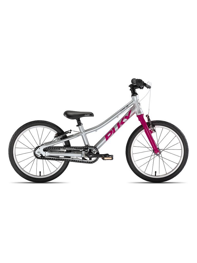 PUKY | Kinder Fahrrad "S-Pro 18-1 Alu" (Silber/Berry) 4417 | pink