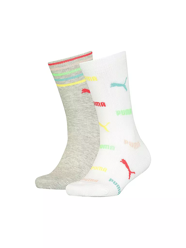PUMA | Kinder Socken white grey mel. | weiss