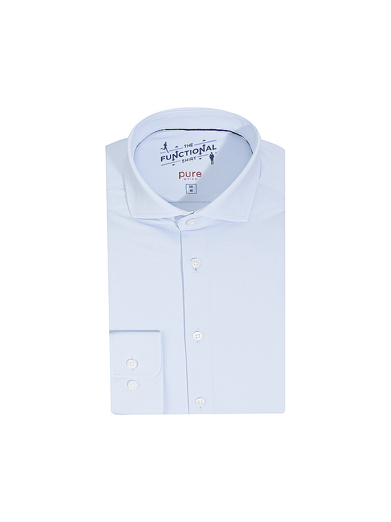 pure h. tico Pure- Functional Hemd Langarm, Uni Hellblau, 42