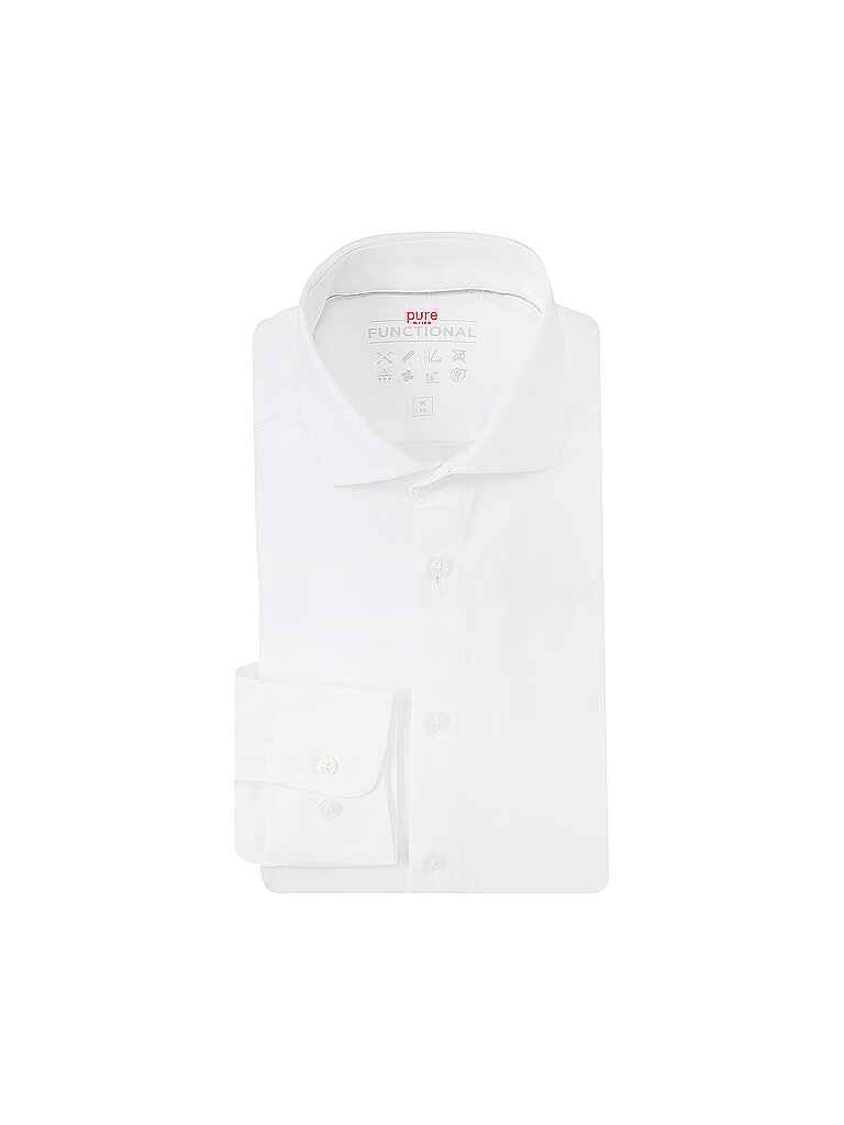 Langarm Freizeithemd PURE- Functional Hemd Langarm uni weiß