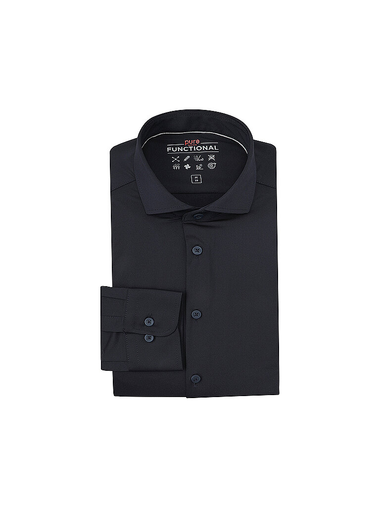 PURE Jerseyhemd Slim Fit  dunkelblau | 37