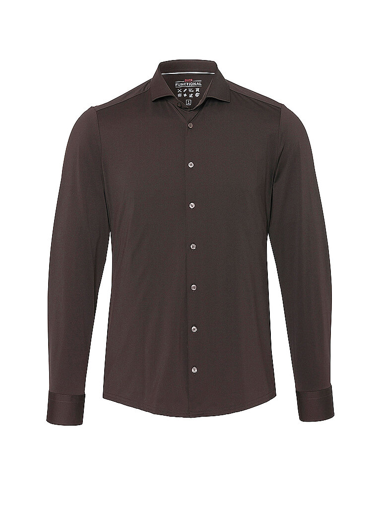 PURE Hemd Slim Fit  braun | 39