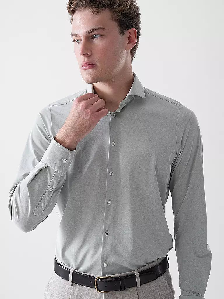 PURE | Businesshemd Slim Fit | grün