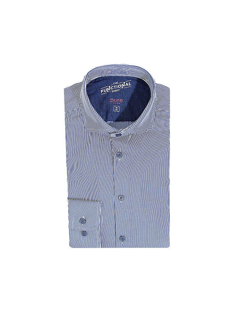 PURE | Jerseyhemd Slim Fit  | blau