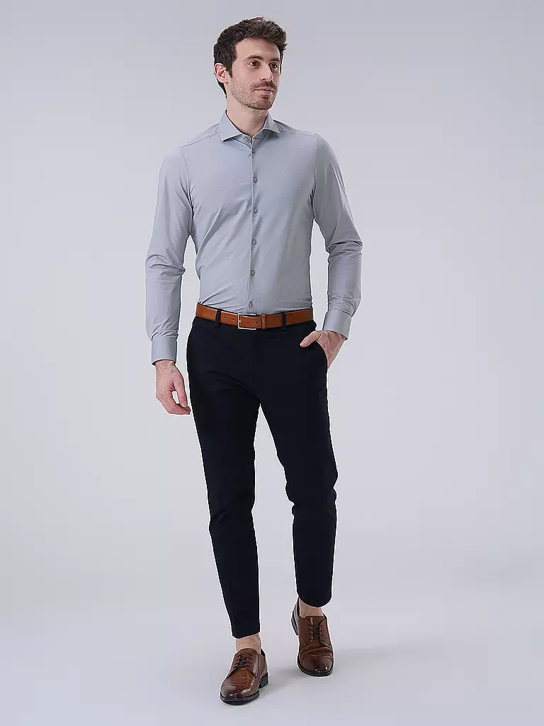 PURE | Jerseyhemd Slim Fit  | grau