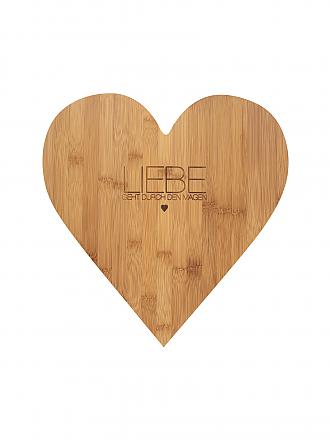 RAEDER | Herz-Schneidbrett gross "Liebe geht durch den Magen" 37x35cm