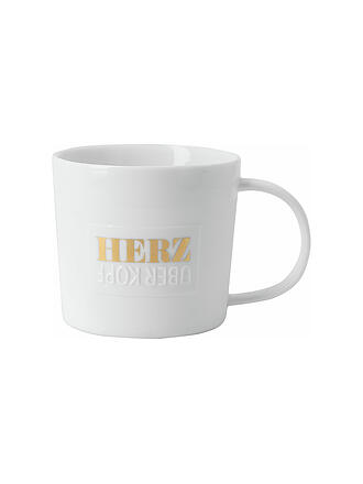 RAEDER | Tasse - Poesietasse 320ml Herz über Knopf