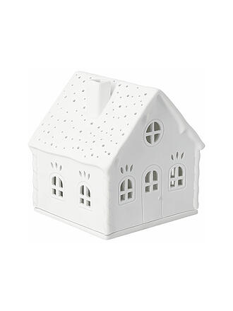 RAEDER | Weihnachts Lichterhaus ZUCKERSTANGEN 11,8 x 13,5cm Weiss
