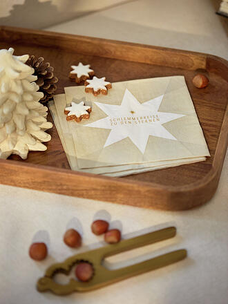 RAEDER | Weihnachts Lunch Servietten 33x33cm Schlemmerreise Gold