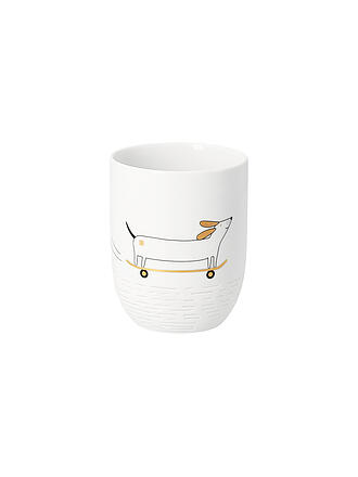 RAEDER | Becher 400ml Dackel Weiss