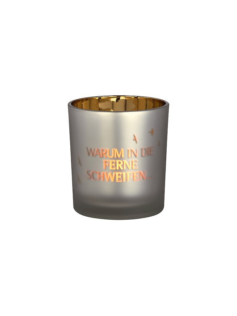 RAEDER Glanzlicht klein 8cm Warum in die Ferne schweifen silber