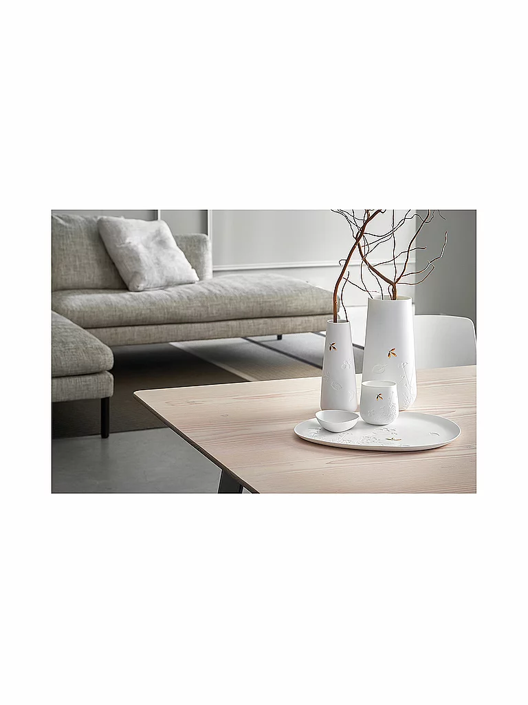 RAEDER Jarrón de porcelana grande de 25 cm blanco