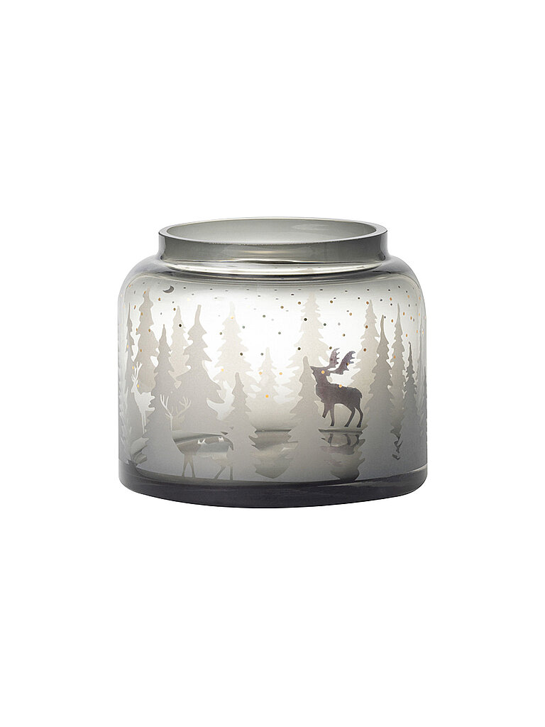 RAEDER Weihnachts Wintervase Waldlantschaft  hellgrau
