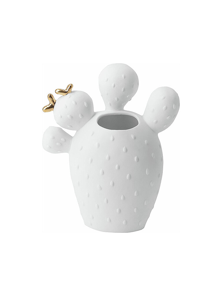 RAEDER Vase 12,5X6X15cm Feigenkaktus weiss