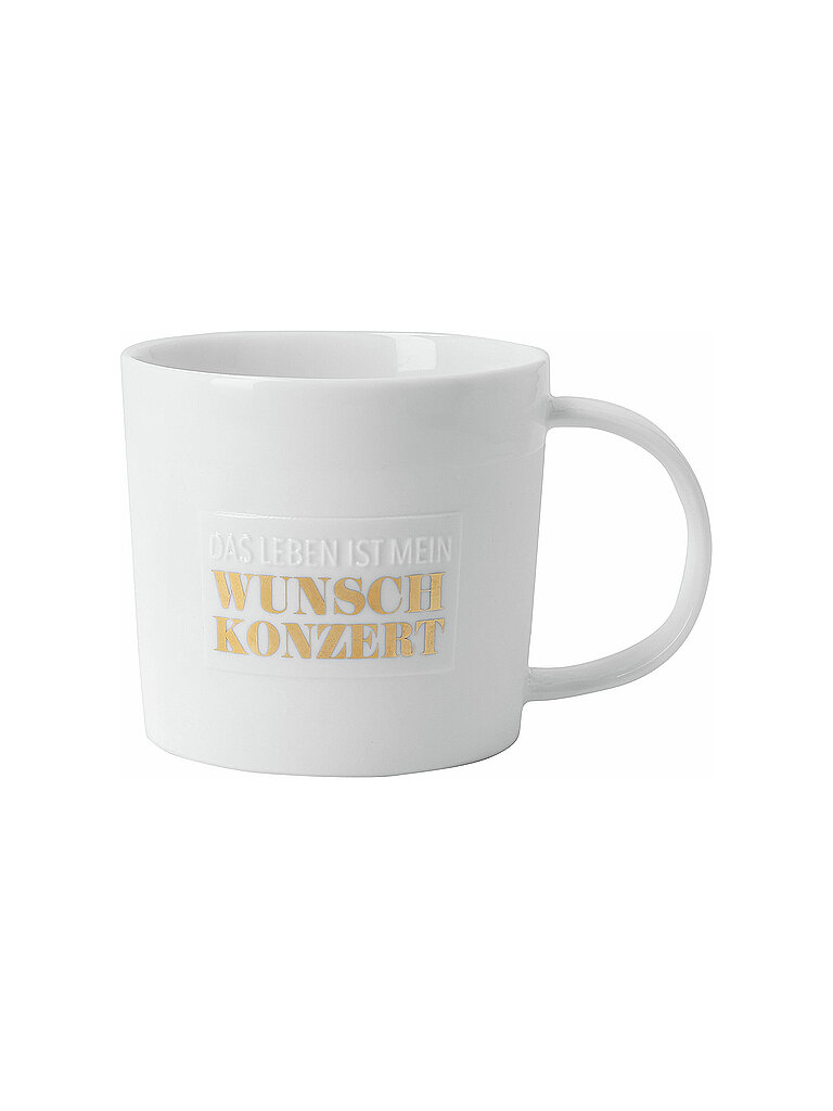RAEDER Tasse - Poesietasse 320ml Leben, Wunschkonzert weiss