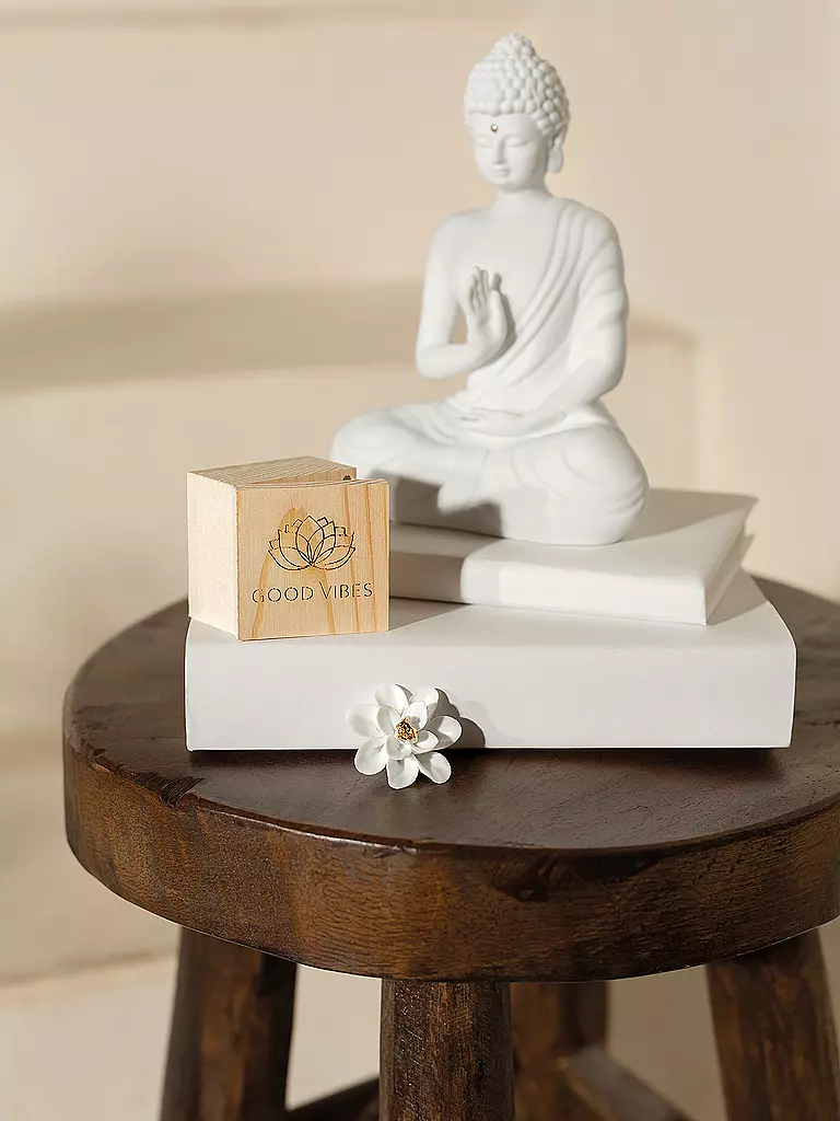 RAEDER | Buddha Figur sitzend klein ZEN SPIRIT  | weiss
