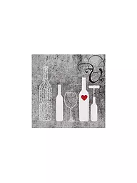 RAEDER | Cocktail Servietten 25x25cm FLADCHE PLUS GLAS  | grau