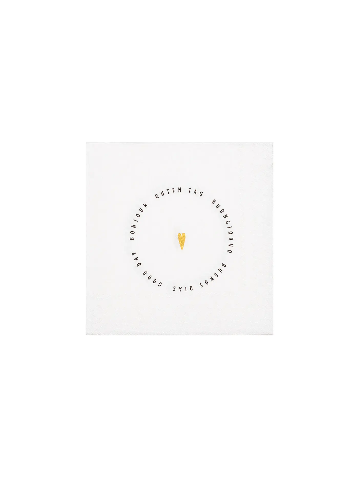 RAEDER | Cocktail Servietten 25x25cm GUTEN TAG HERZ | weiss