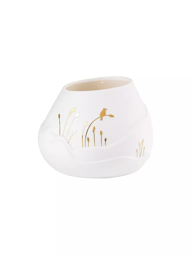 RAEDER | Gefäß LICHTLANDSCHAFT 10x8cm Vogel | weiss