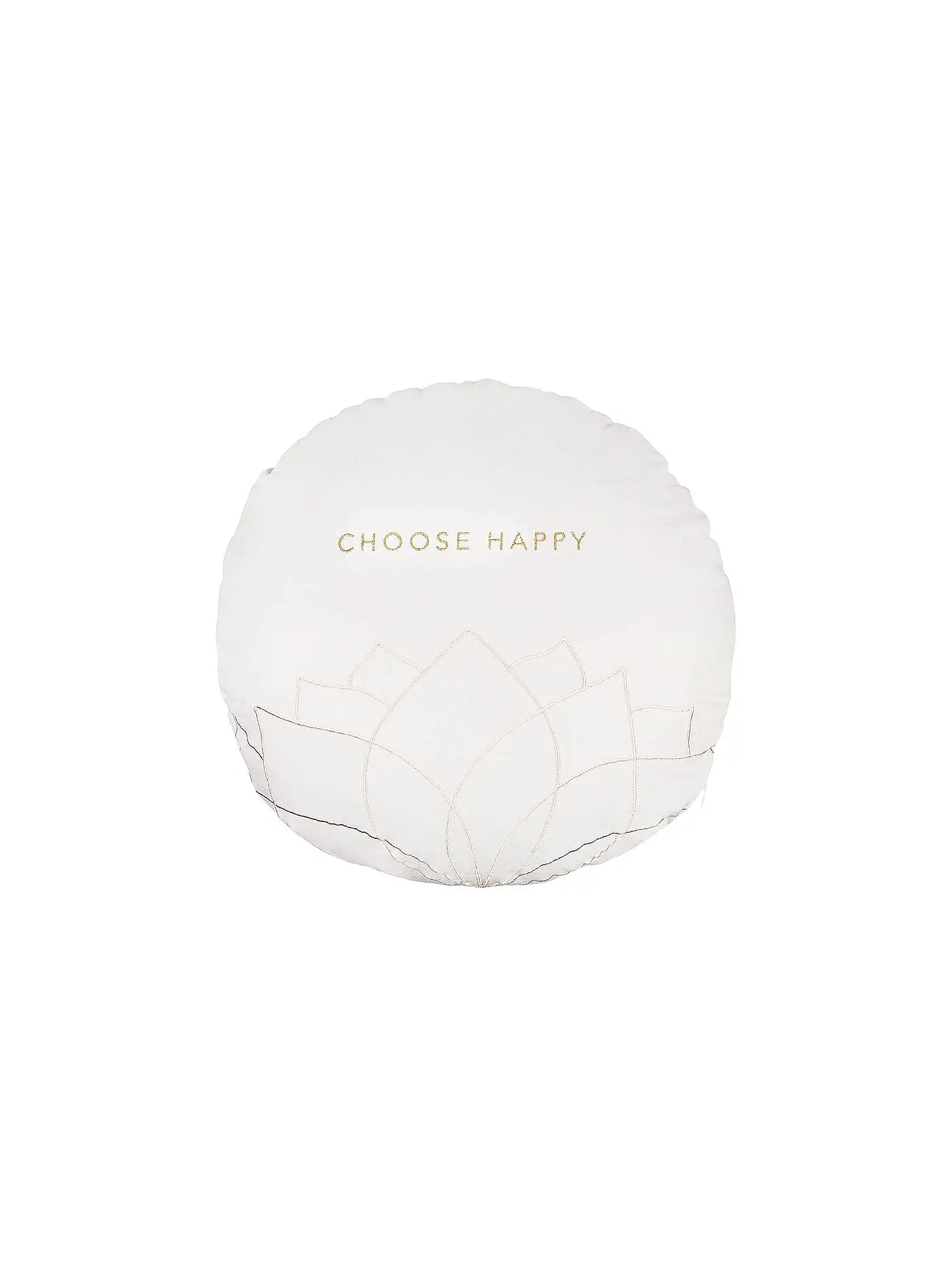 RAEDER | Kissen ZEN SPIRIT 50cm rund Choose Happy | weiss