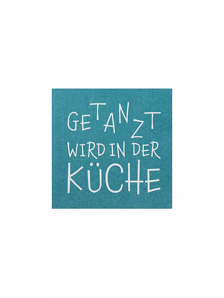 RAEDER | Lunch Servietten 33x33cm GETANZT WIRD IN DER KUECHE | petrol