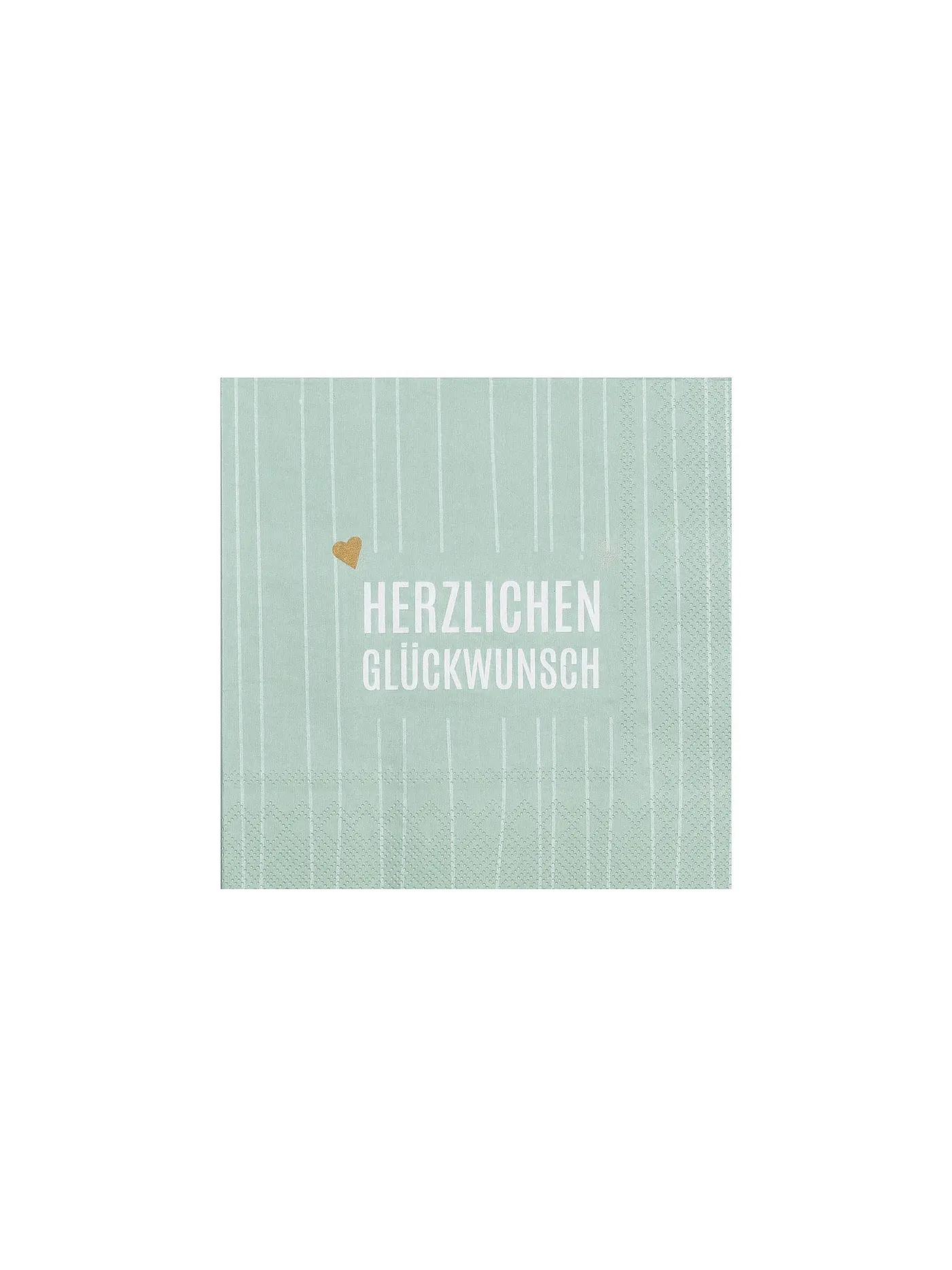 RAEDER | Lunch Servietten 33x33cm HERZLICHEN GLUECKWUNSCH | hellgrün