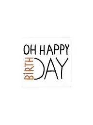 RAEDER | Lunch Servietten 33x33cm OH HAPPY BIRTHDAY | weiss