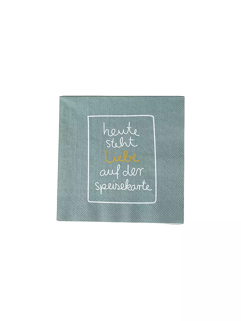 RAEDER | Lunch-Servietten Heute steht liebe auf der  | mint