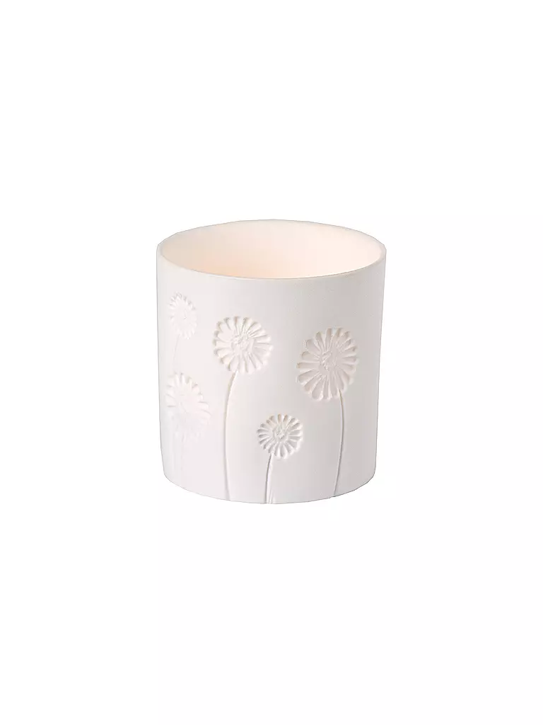 RAEDER | Porzellan Lichtlein 5x5,5cm Happy Birthday | weiss