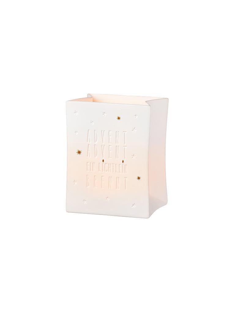 RAEDER | Porzellan-Lichttüte 10cm "Advent" | weiß