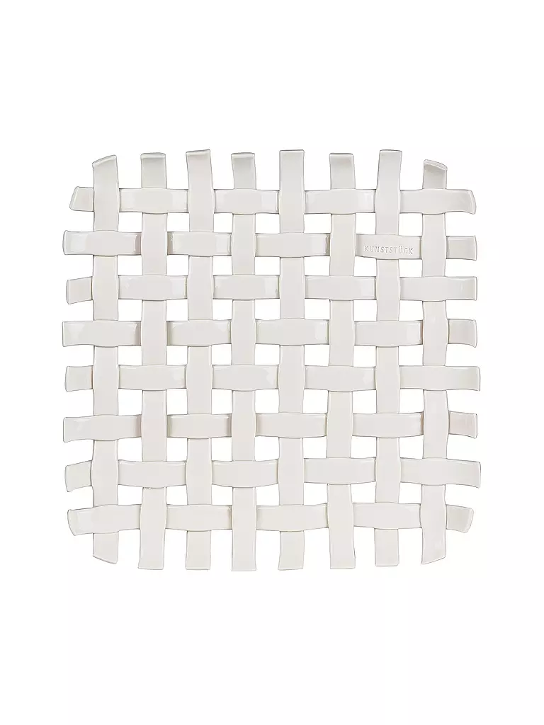 RAEDER | Schale FLECHTEREI 25x25x1,8cm Kunststück | weiss