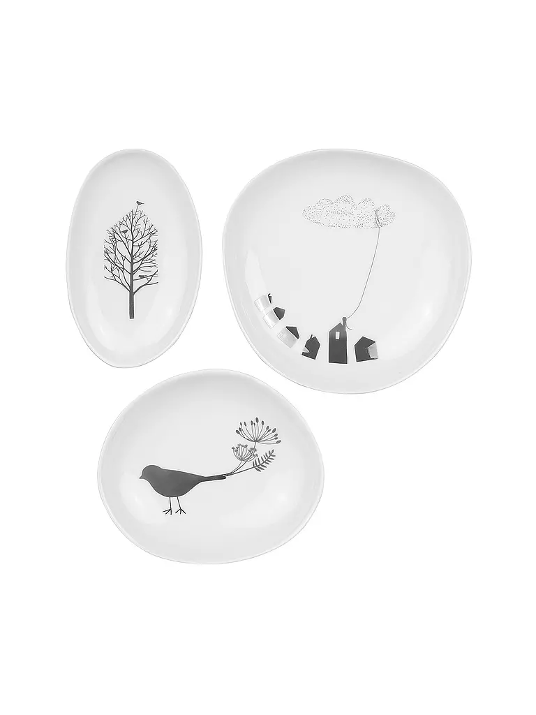 RAEDER | Schalen Set 3-tlg. Vogelhaus | weiss