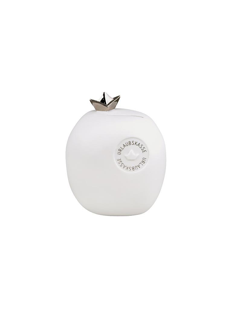 RAEDER | Schottersteine Urlaubskasse 12cm | weiss