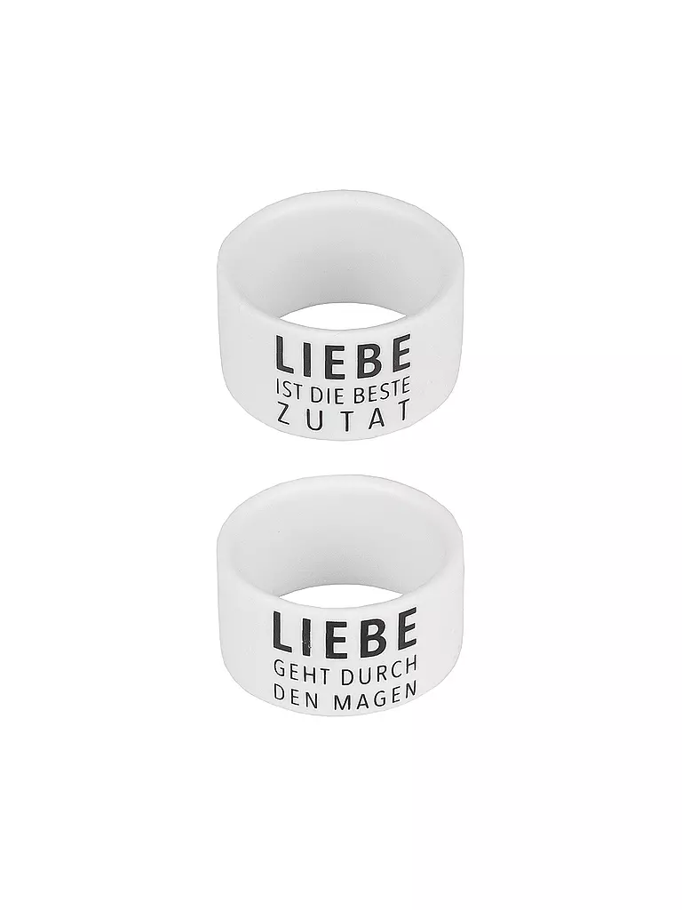 RAEDER | Serviettenring 2er Set Liebe | weiss