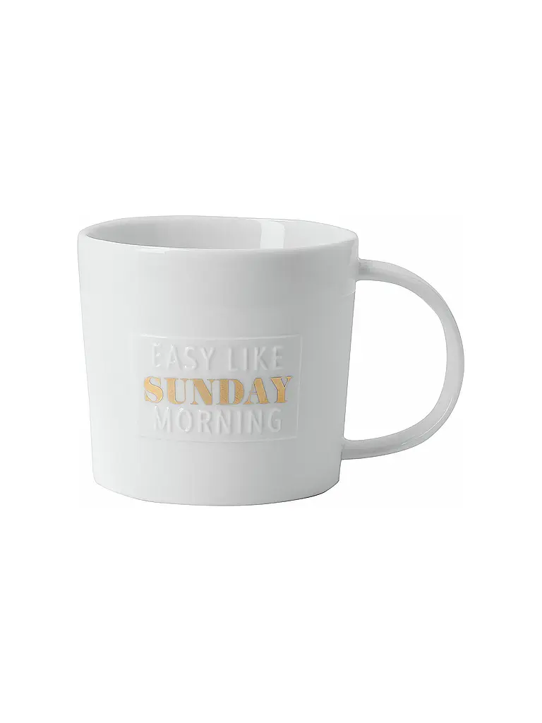 RAEDER | Tasse - Poesietasse 320ml Sunday Morning | weiss