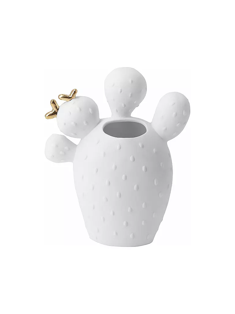RAEDER | Vase 12,5X6X15cm Feigenkaktus | weiss