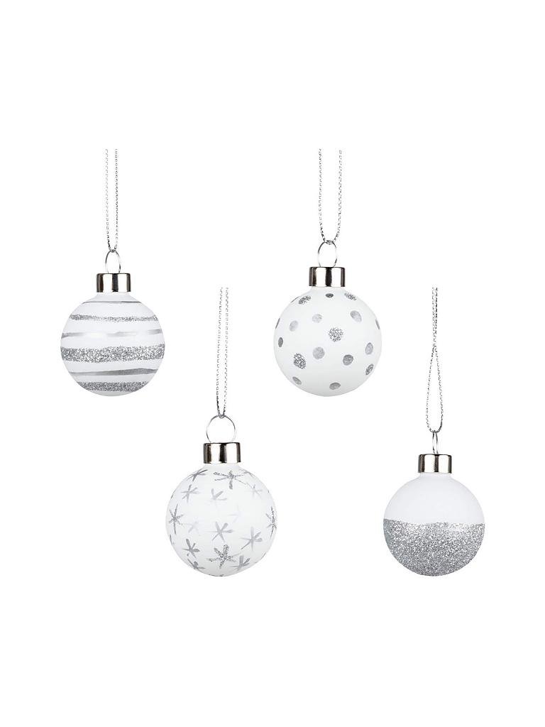 RAEDER | Weihnachts-Kugeln 4-er Set (Silber) | silber