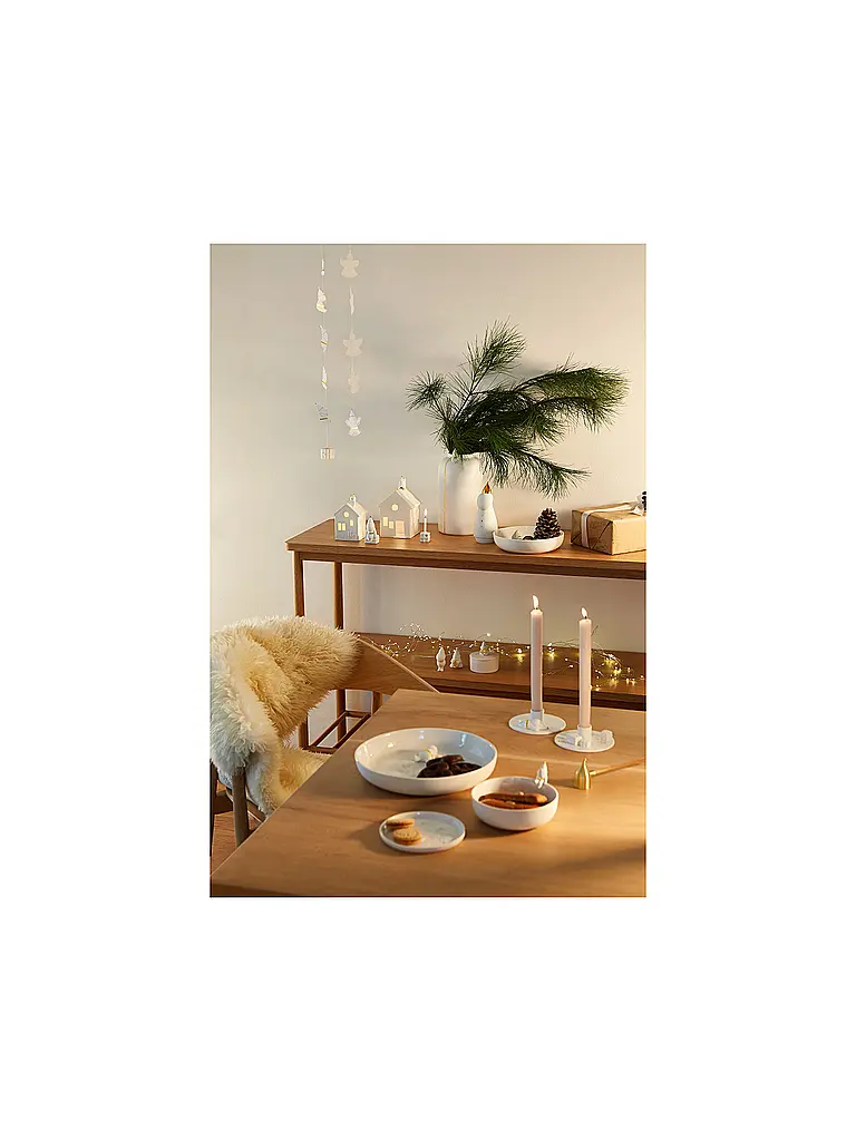 RAEDER | Weihnachtsschale Santas 25cm Scheeengel | Weiss