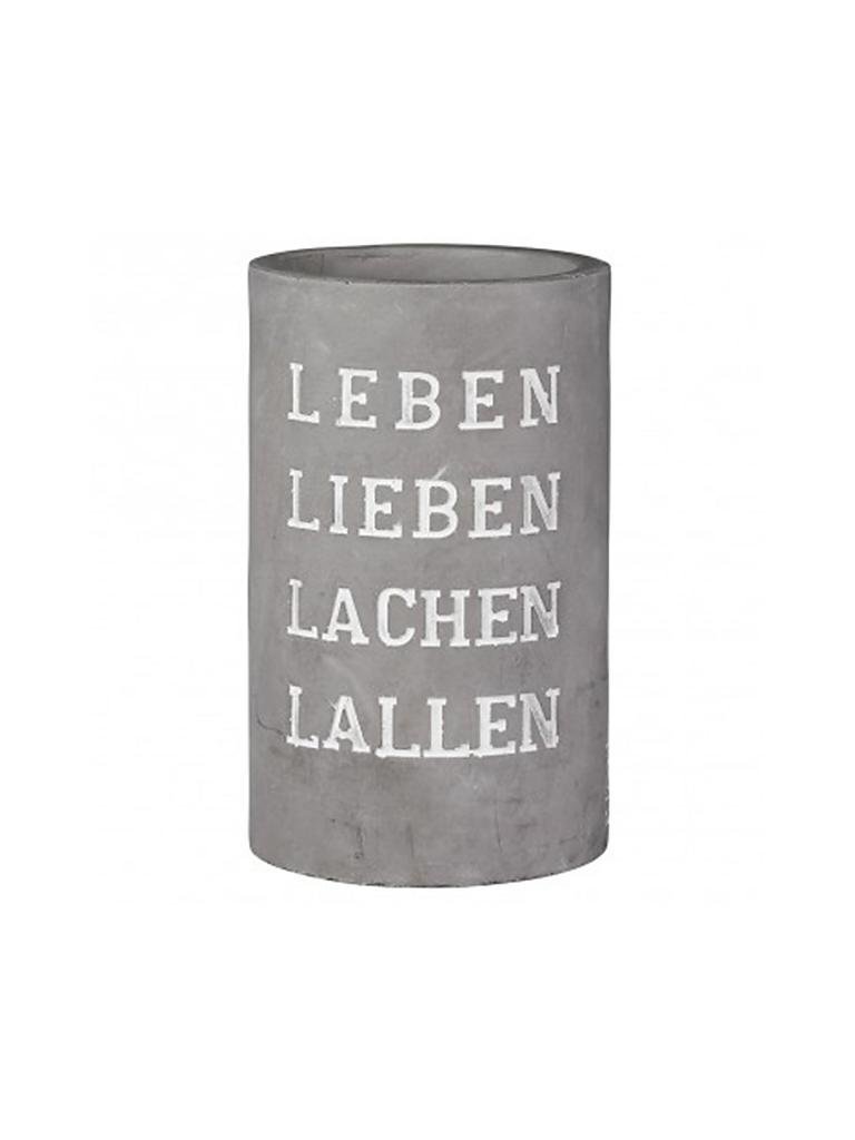 RAEDER | Weinkühler aus Beton 21cm "Leben Lieben Lachen Lallen" | grau