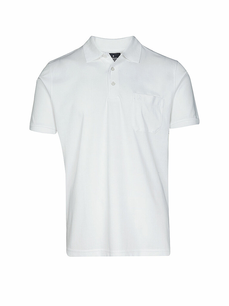 RAGMAN Herren RAGMAN Kurzarm Softknit Poloshirt Medium, Weiss-006