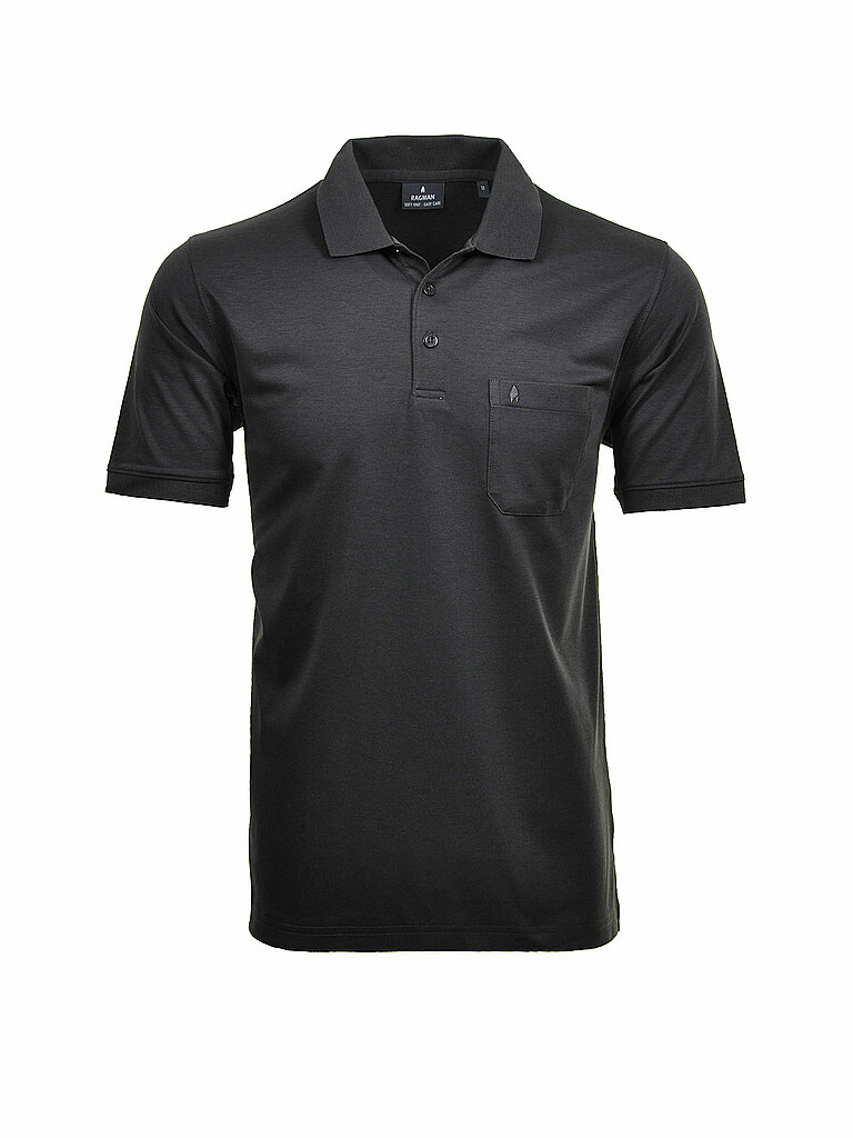 RAGMAN Herren RAGMAN Kurzarm Softknit Poloshirt, Anthrazit (019), 4XL