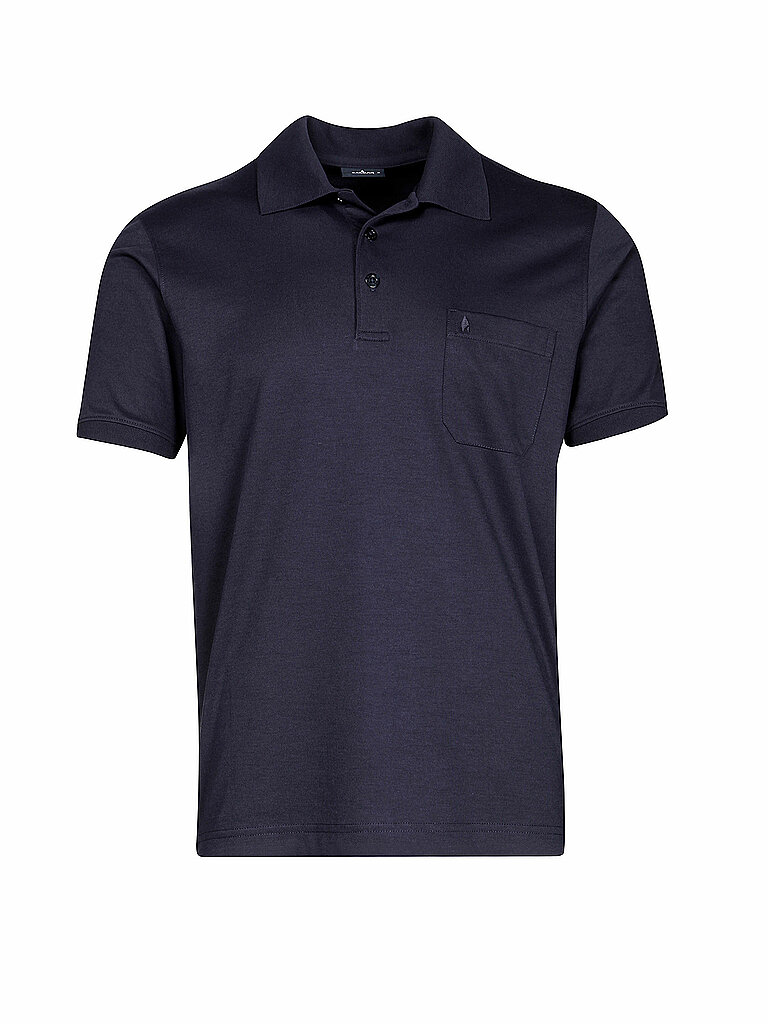 Übergröße  Ragman Poloshirt aus einem Baumwollgemisch mit Brusttasche in Marine
