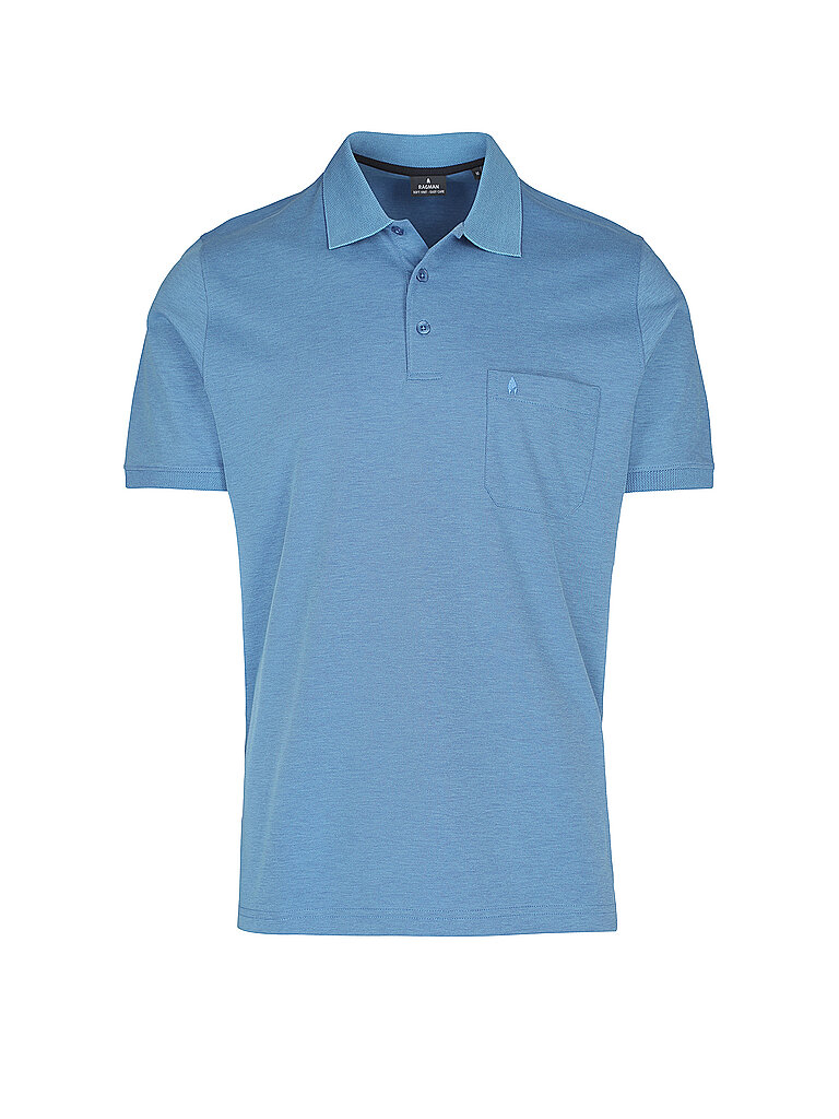 RAGMAN Herren Kurzarm Softknit Poloshirt ,Gr:-3XL ,Farbe:-Blau
