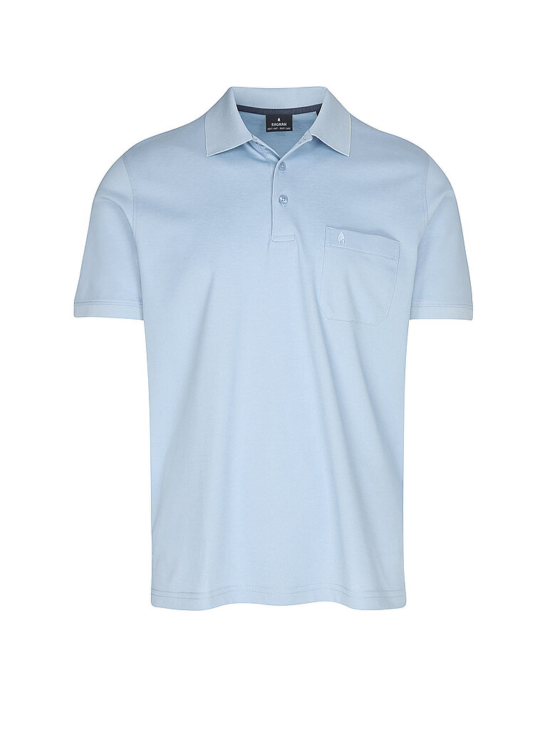 RAGMAN Poloshirt BUTTON hellblau | XXL