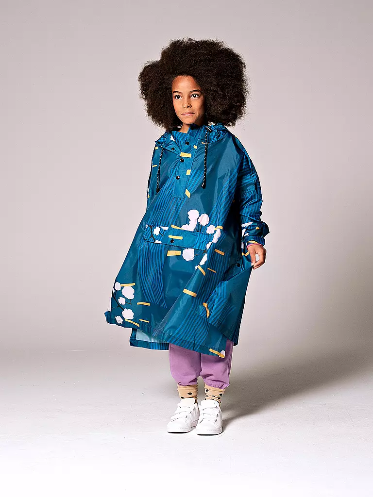 RAINKISS | Kinder Regenjacke - Regenponcho Japanese | blau