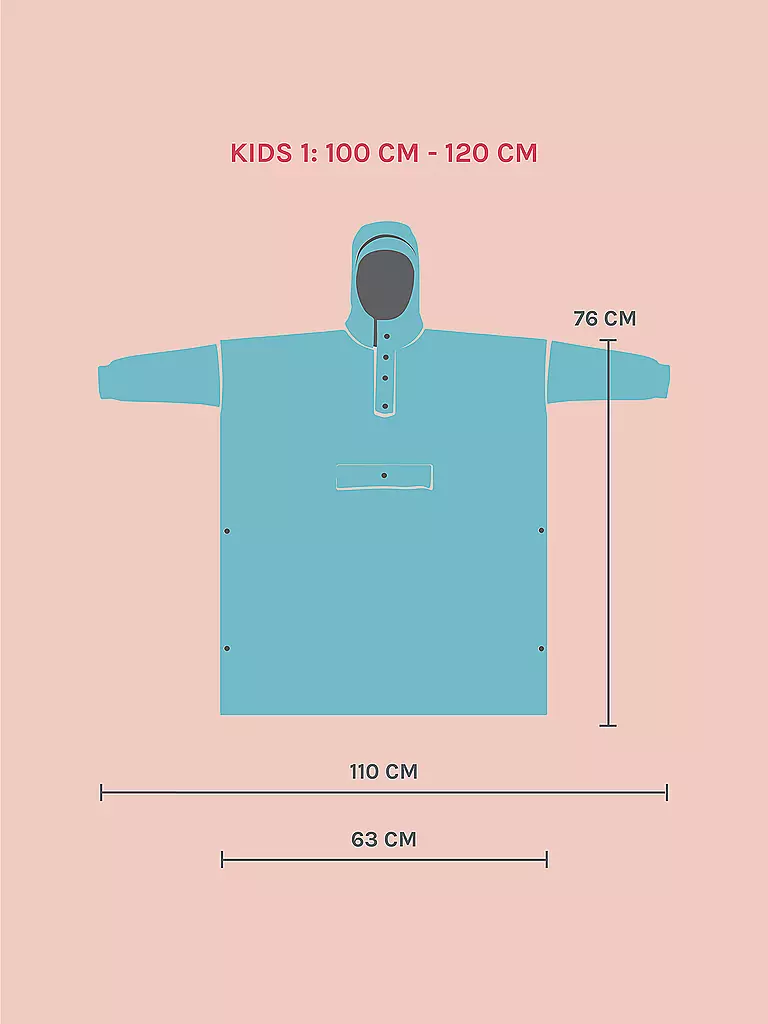 RAINKISS | Kinder Regenjacke - Regenponcho Pink Panth | braun