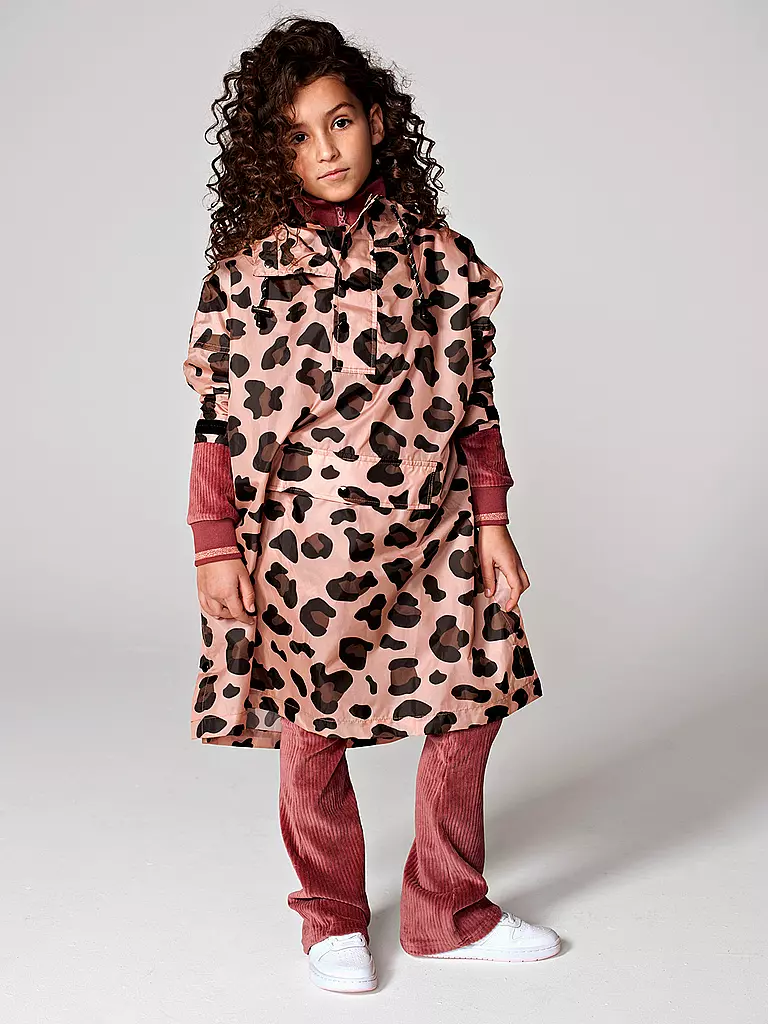 RAINKISS | Kinder Regenjacke - Regenponcho Pink Panth | braun